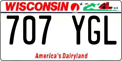 WI license plate 707YGL
