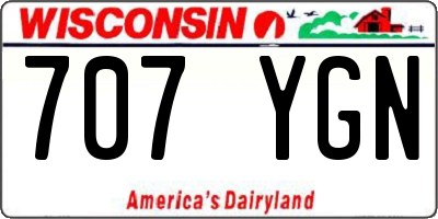 WI license plate 707YGN