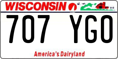 WI license plate 707YGO