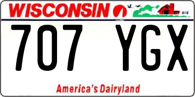 WI license plate 707YGX