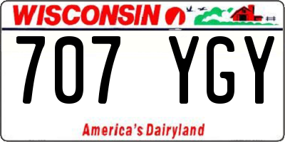 WI license plate 707YGY