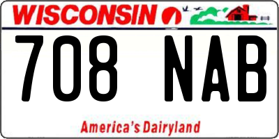 WI license plate 708NAB