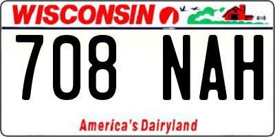 WI license plate 708NAH