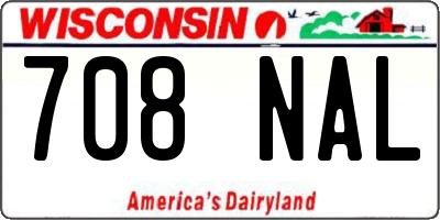 WI license plate 708NAL