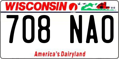 WI license plate 708NAO