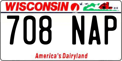 WI license plate 708NAP