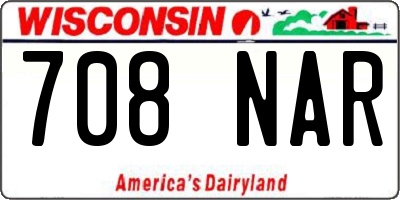 WI license plate 708NAR