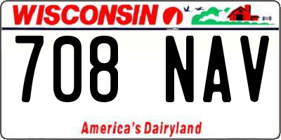 WI license plate 708NAV