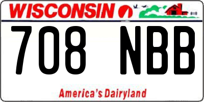 WI license plate 708NBB