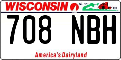 WI license plate 708NBH