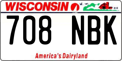 WI license plate 708NBK