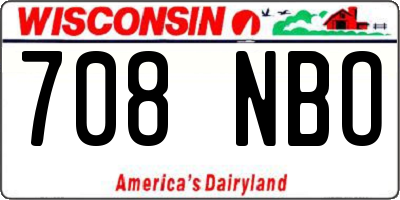 WI license plate 708NBO