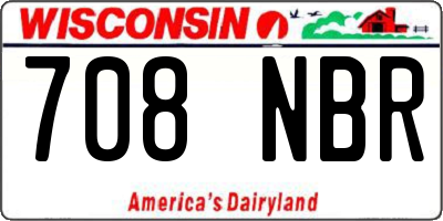 WI license plate 708NBR