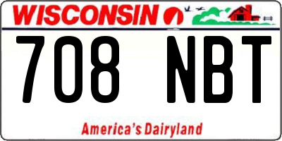 WI license plate 708NBT