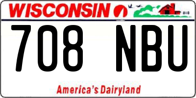 WI license plate 708NBU