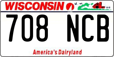 WI license plate 708NCB