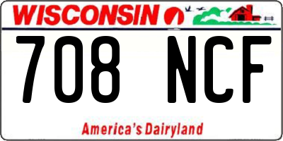 WI license plate 708NCF