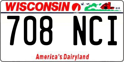 WI license plate 708NCI