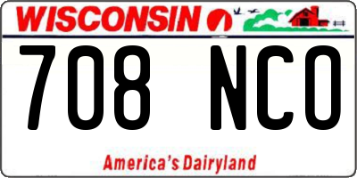 WI license plate 708NCO