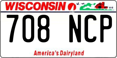 WI license plate 708NCP