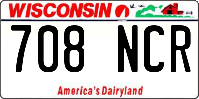 WI license plate 708NCR