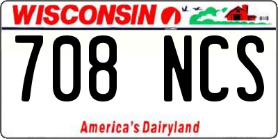 WI license plate 708NCS