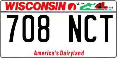 WI license plate 708NCT