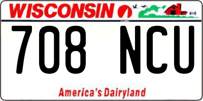 WI license plate 708NCU
