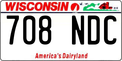 WI license plate 708NDC