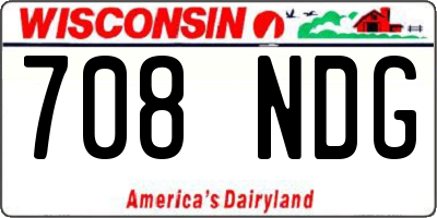 WI license plate 708NDG