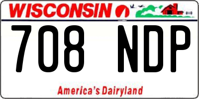 WI license plate 708NDP