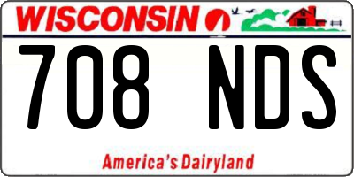 WI license plate 708NDS