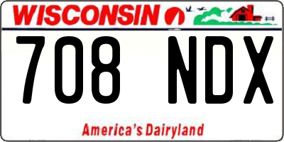 WI license plate 708NDX