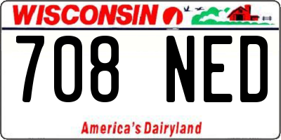WI license plate 708NED