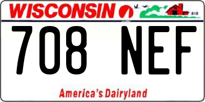 WI license plate 708NEF