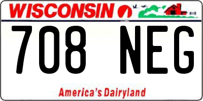 WI license plate 708NEG