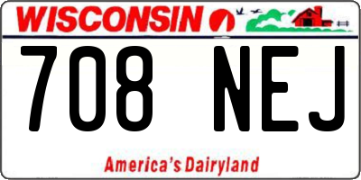 WI license plate 708NEJ