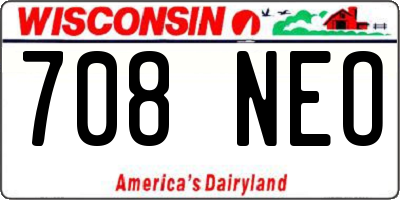 WI license plate 708NEO