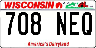 WI license plate 708NEQ