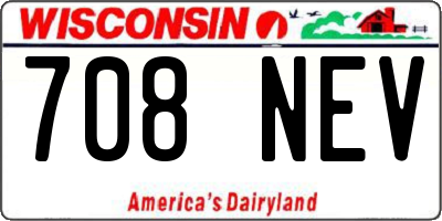 WI license plate 708NEV