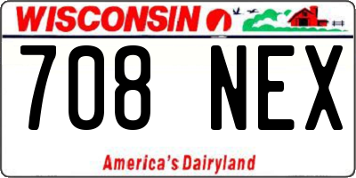 WI license plate 708NEX