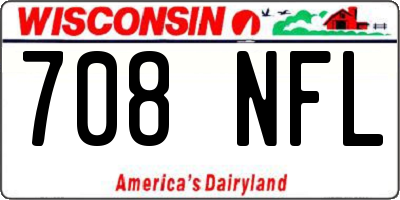 WI license plate 708NFL