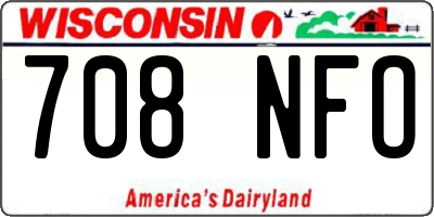 WI license plate 708NFO