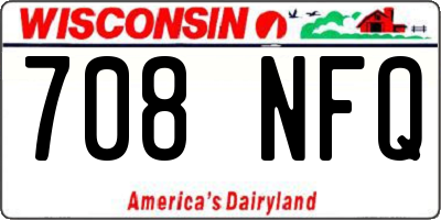 WI license plate 708NFQ