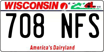 WI license plate 708NFS