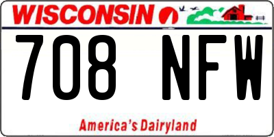 WI license plate 708NFW