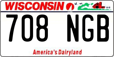 WI license plate 708NGB