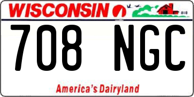 WI license plate 708NGC