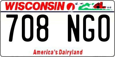 WI license plate 708NGO