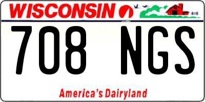 WI license plate 708NGS